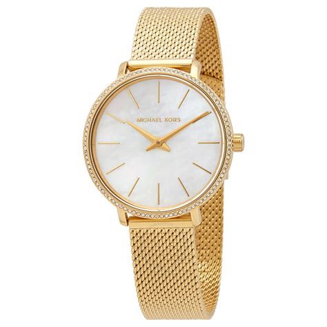 Michael Kors Pyper Quartz Crystal White Dial Ladies Watch 